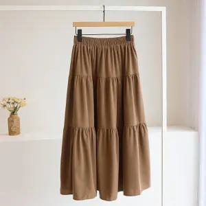 [잇수다] 텐스 골덴 코듀로이 밴딩 캉캉 플레어 롱 스커트