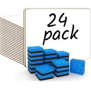 스크라이블도 24 작은 화이트보드 드라이 이레이즈 보드 교실 미니 9인치 12인치 학생용 양면 개인 교사용 학용품 랩보드 지우개 포함