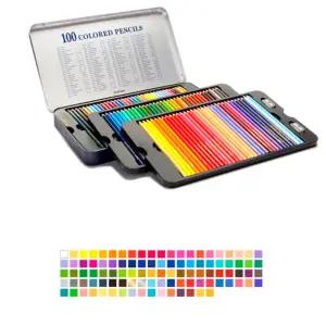 프리미엄색연필 100컬러 틴케이스포함세트 연필깍이2개포함 미술아트