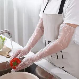 일회용 비닐 긴장갑 롱장갑 김장용 60cm 10매 글러브 잡화 생활용품 주방