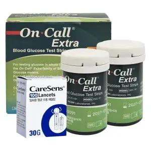 [셀러허브]온콜 엑스트라 혈당 시험지 50매 + 침100개 검사지 당측정 D (S41107929)