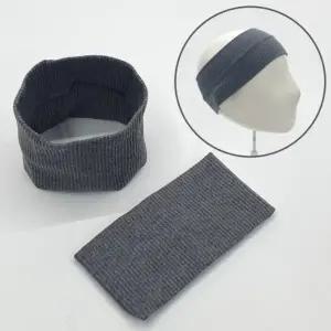 남녀공용 무지 골지 반다나 헤어밴드 그레이