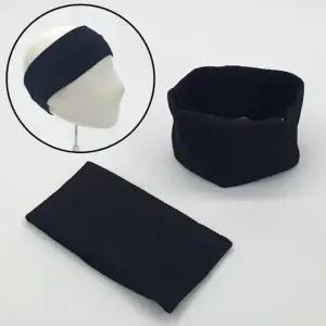 남녀공용 무지 골지 반다나 헤어밴드 블랙