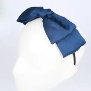 헤어 스타일링 왕리본 머리띠 네이비