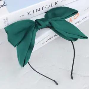 헤어 스타일링 왕리본 머리띠 다크그린