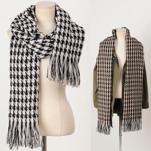 남자 체크 목도리 울 머플러 겨울 여성 커플 니트 롱