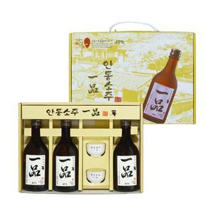 안동소주 일품 유리병 4호(40도) 실속 선물세트
