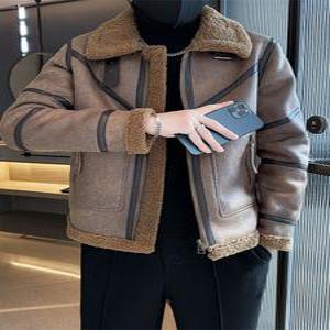 남자 양털 가죽 무스탕 남성 겨울 라이더 모피자켓