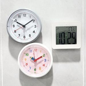 HOTCLOCK 방수 욕실 화장실 디지털 무소음 교육용 학습 흡착 유아 주방 벽 시계