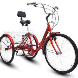 성인 세발 자전거 성인용 어르신 경량 바구니 실버 트라이크 24인치