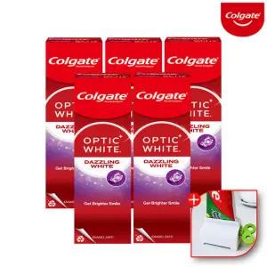 콜게이트 미백치약 옵틱화이트 다즐링 100gx5개+치약짜개