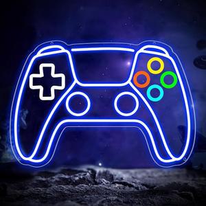 LMHSE 게이머 네온사인 월 데코, 게임패드 모양의 LED 룸 USB 전원 게이밍 라이트, 게임룸 데코 선물 틴 보이즈