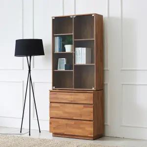 우아미가구 셀채 3단 서랍 장식 책장 800