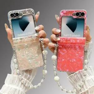 사찌몰 갤럭시 z플립 6 5 4 3 자개 힌지 보호 스트랩 케이스