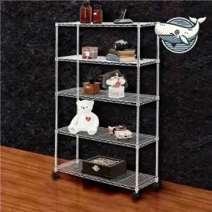 이동식 5단 메탈렉 수납선반 바퀴 달린 깔끔한 철제선반 앵글 조립식앵글 앵글선반 베란다선반