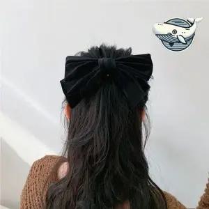 벨벳 리본 머리핀 헤어 악세사리 스타일리시-WFHB9S0