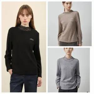 갤러리아 레이스 반넥 골지티셔츠 VOBAL4W9111