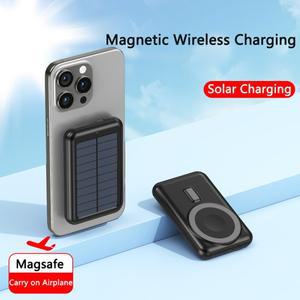 20000mAh 태양 광 보조베터리 마그네틱 무선 충전기 iPhone 용 휴대용 배터리 Samsung Xiaomi Huawei Solar