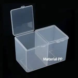 2칸 솜통 면봉 플라스틱케이스 네일아트 정리 보관함 다용도멀티수납함