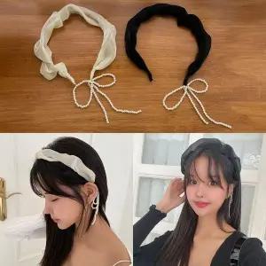 [콩심팥심]로라펄머리띠 진주 여성 헤어밴드 액세서리 포인트 외