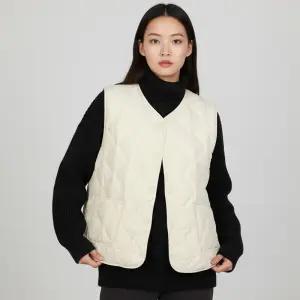 TB 여성 워머 경량 패딩 조끼 주머니 단추 보온조끼