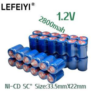 SC Sub C 리튬 이온 배터리 고방전 1.2V 2800mAh 충전식 Ni-MH 용접 탭 포함 4/5SC