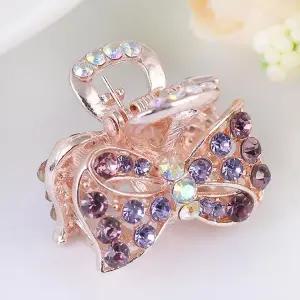 헤어 집게핀 3개 세트 리본 헤어핀 큐빅