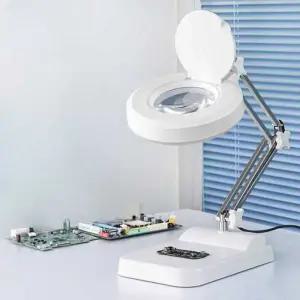 10배율 확대경 스탠드 작업용 램프 LED 전자제품 탁상형 20배