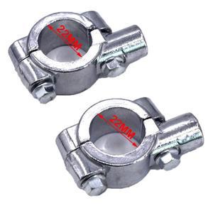 2PCS 블랙 실버 오토바이 핸들 바 미러 마운트 클램프 후면보기 홀더 22mm 브래킷 10mm 또는 8mm