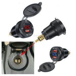 PD QC3.0 오토바이 USB 충전기 12V 전원 어댑터 Hella DIN 소켓 (버튼 스위치 포함) Triumph 용 Ducati BMW