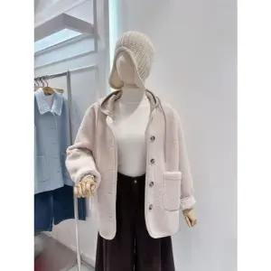 [갤러리아] [ab.f.z] 니트 후드 탈부착 뽀글이 코트(ATA1HF03A)