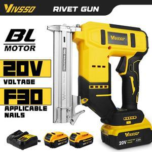 VIVSSO 전동 브러시리스 bldc 네일건 무선 직선/N형 못 목공 네일링 머신 디월트 호환 20V 배터리 핀용