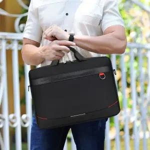 [하프클럽/]남성 고급 토트백 서류 가방 블랙 패브릭 비즈