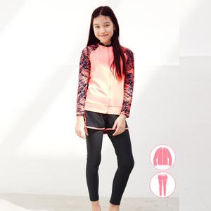 베이직엘르 여아동 레깅스 래쉬가드세트 생존수영복 키즈 여주니어래쉬가드 BEG-T601P