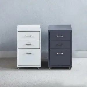 아트박스/와이디몰 모노 3단 철제 이동식 수납장 미니 서랍장