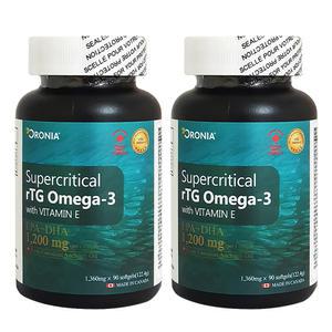 오로니아 초임계 rTG 알티지오메가3 비타민E 90캡슐 2박스 (6개월분) / 엔초비 고함량 오메가3 1200mg