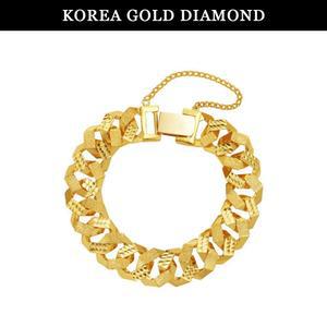 갤러리아 순금 팔찌 24K 남자 반 할로우 팔각 콤비 체인 75g