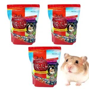 스위트 프리미엄 햄스터 사료 700g 3개 저빌 다람쥐 먹이 간식