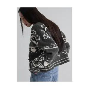 에잇세컨즈 8SECONDS 리본 그래픽 가디건 카디건 애쉬 125X5AMQ24 212796