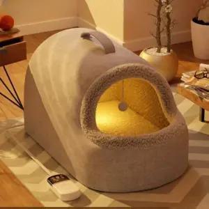 고양이 캐노피 겨울집 애견 고양이난로 난방 쿠션 겨울 텐트