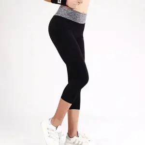 [아우트]여성 배색 레깅스 운동복 스포츠 요가 7부