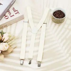 아이보리 무지 멜빵 빅사이즈 정장 서스펜더 작