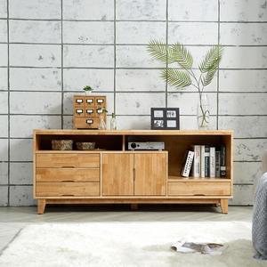 [다하미가구]하프탑 고무나무 원목 3단 높은 TV거실장