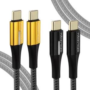 [1개+1개] 만타이거 제니스 PD 100W C to C 초고속충전 케이블 아이폰16 노트북충전 PPS