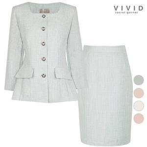 [비비드시크릿가너]SET 러브 여름여성I 스퀘어 7부 정장자켓+스커트 세트