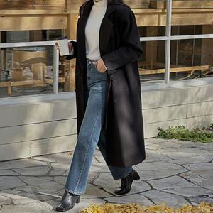 [제작/빅사이즈]이블렛 테니메 누빔 카라 더블 롱코트 제이스타일