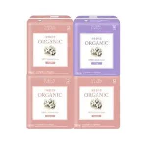 내츄럴코튼 시그니처 오가닉 유기농 순면커버 생리대 세트 (중형12Px3팩+대형10Px1팩)
