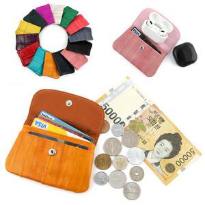 W21 포켓 카드 동전 장어 가죽 에어팟 버즈 빈티지 가벼운 지갑 립스틱 이어폰 파우치 케이스 핸드폰 스마트폰 악세사리