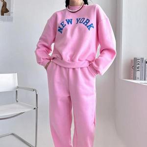 [옷자락]여자 기모조거팬츠 퍼프 맨투맨 겨울츄리닝 상하의 세트