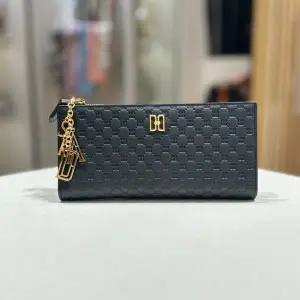 [닥스](강남점)DCWA5F528BK [25FW][LOUIS DD] 블랙 DD 로고패턴 소가죽 슬림 2단 장지갑